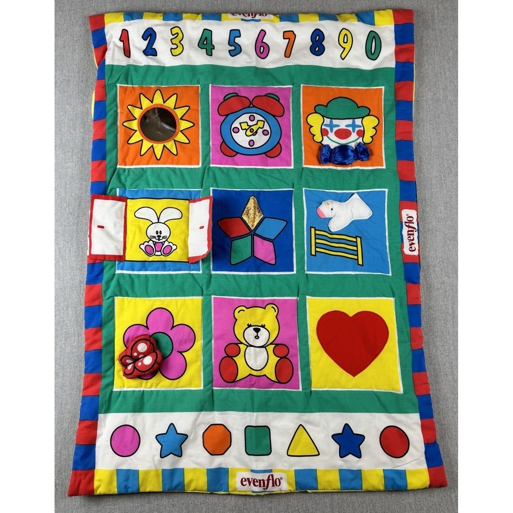 Vintage Evenflo Baby‎ Activity Play Mat 1996 Colorful Tummy Time Quil